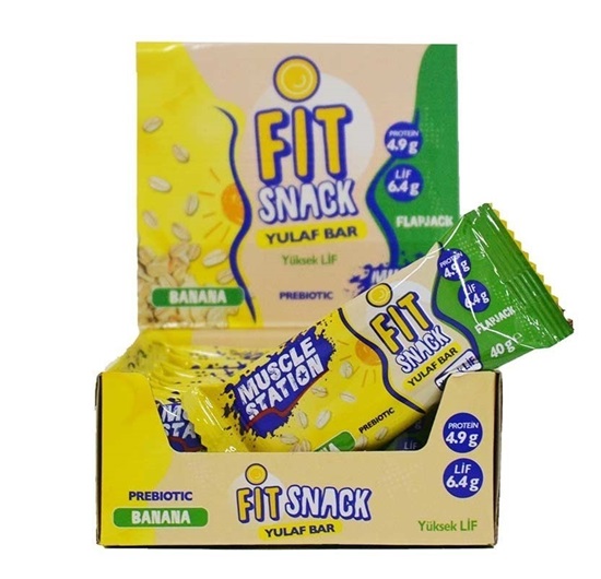 Muscle Station Fit Snack Banana Yulaf Bar 24 Adet Görseli