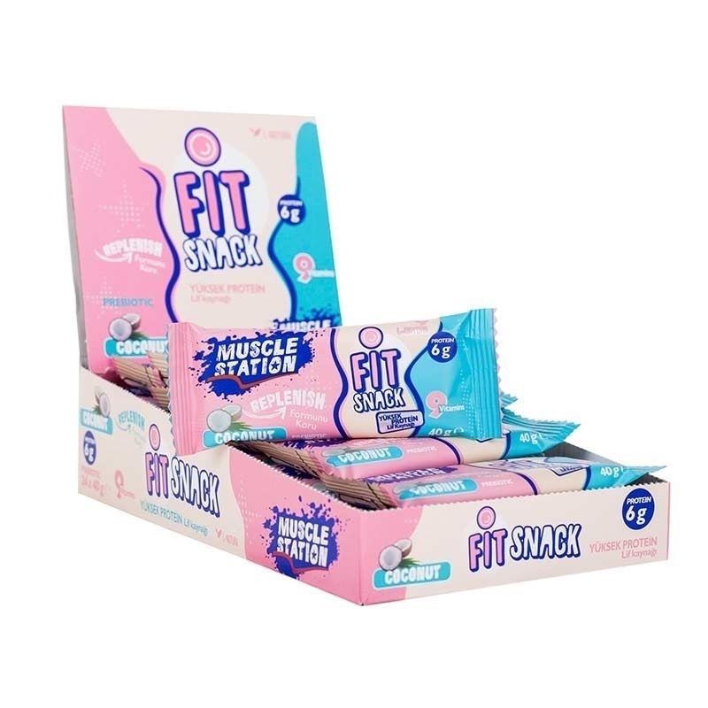 Muscle Station Fit Snack Coconut Vitaminli Bar 24 Adet Görseli