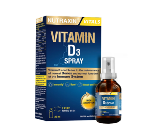 Nutraxin Vitamin D3 1000 IU Spray 30 Ml Görseli